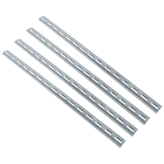 4 Pack 5' Vertical E-Track Tie-Down Rail - Galvanized Steel Trailer Tie Down Track, 12 Gauge Heavy Duty E-Track System for Cargo Securement in Vans & Trucks - Gray