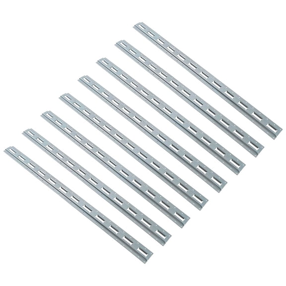 8 Pack 5' Vertical E-Track Tie-Down Rail - Galvanized Steel Trailer Tie Down Track, 12 Gauge Heavy Duty E-Track System for Cargo Securement in Vans & Trucks - Gray