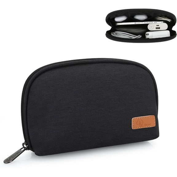E-Tree Small Tech Pouch, Electronics Accessories Storage Bag, Travel Electronic Organizer Case Compatible with MacBook Laptop Charger Mouse Adapter Hub Cell Phone Cord Cable Powerbank