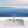 thumbnail image 1 of E-Western 12-inch Concrete Outdoor Fire Pit Table Modern Rectangular Design Weather-Resistant Garden Heating, 1 of 6