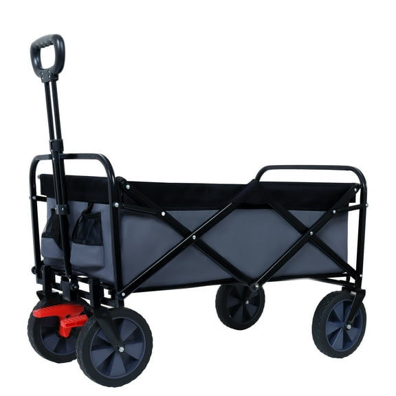E-Western 150L Collapsible Wagon Cart with 360lbs Capacity Heavy Duty Portable Garden Utility Cart with Wheels for Outdoor Shopping and Camping