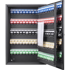 E-Western 200-Key Adjustable Metal Key Cabinet with Combination Lock Gray Steel Wall Mount Safe For Office Home Secure Key Storage
