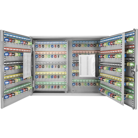 E-Western 400 Key Adjustable Wall Mount Key Cabinet Secure with Lock and Colorful Key Tags for Organized Key Management