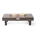 thumbnail image 1 of E-Western 54 Inch Iron Fire Pit Table with Stone Finish for Outdoor Heating Garden Patio Durable Steel Burner Durable Construction Easy to Control and Safe with Waterproof Cover, 1 of 15