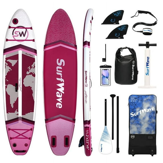 E-Western Inflatable Stand Up Paddle Board 11'x34"x6" with Accessories, Lightweight, Durable PVC Material, Suitable for Beginners & Travel, Includes Carrying Bag & Pump
