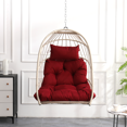 thumbnail image 1 of E-Western Outdoor Garden Egg Swing Chair Hanging Chair with Foldable PE Rattan, Removable Cushions, Easy Setup, Weather-Resistant, Red, 41.73" x 29.3" x 7.48", 1 of 15