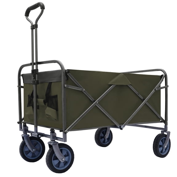 E-Western Outdoor Garden Multipurpose Micro Collapsible Beach Trolley Cart Folding Wagon for Camping Patio Yard Equipment