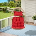 thumbnail image 1 of E-Western Outdoor Garden Rattan Egg Swing Chair with Red Cushion - Hanging Patio Swing, Modern Wicker Design, Durable Steel Frame, Waterproof Cushions, Easy to Clean, Fits Patio, Porch, Garden, 1 of 14