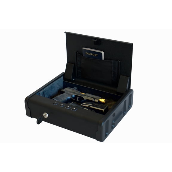 E-Western Portable Quick Access Safe Compact Steel Matte Black for Office and Home Security