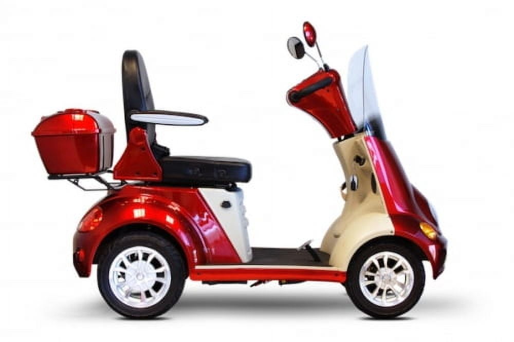 E-Wheels 4 Wheels Designer Fully Assembled Scooter with Stereo - Red