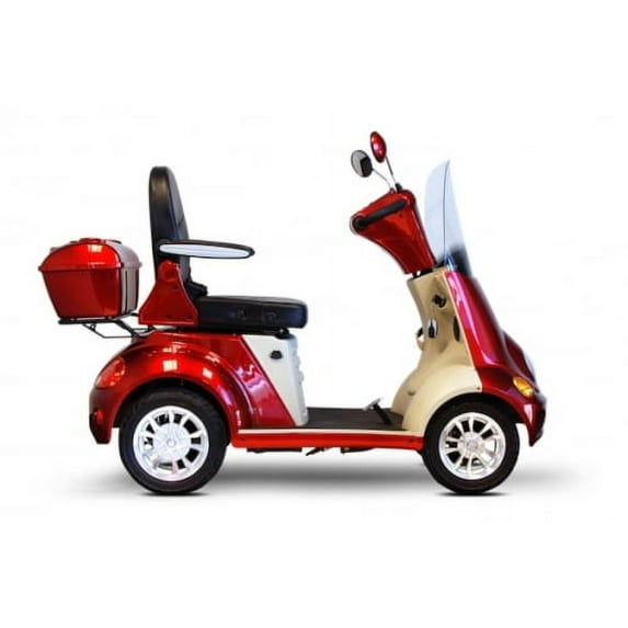 E-Wheels 4 Wheels Designer Fully Assembled Scooter with Stereo - Red