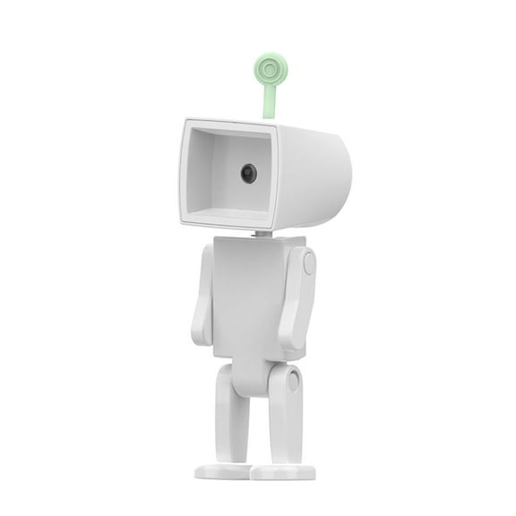 E White Square Robot Led Book Lamp Mini Night Light For Desk Decor And Ambient Illumination Fun Design For Bedside Table Or As Gift Idea