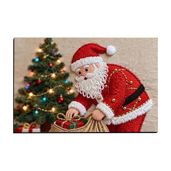 E Woven Holiday Mat With Christmas Design For Entrance And Bathroom With Long-Lasting Use