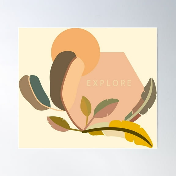 E X P L O R E Poster Wall Art, Modern Wall Decor For Living Room Bedroom, 30x30 UNFRAMED