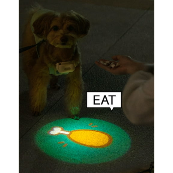 E Y S Dog Collar Projector Light with Adjustable Patterns Adjustable Angle