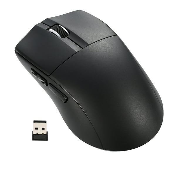 E-YOOSO Wireless Gaming Mouse, 49g Superlight, PAW3395 Sensor 26,000 DPI, 2.4G/Bluetooth 5.1/Wired, 5 Programmable Buttons, 150 Hr Battery, Software Support for PC, Mac, Black