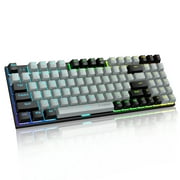 E-YOOSO Z-19 Mechanical Gaming Keyboard with Number Pad, True RGB Backlit, Hot Swappable Red Switches, Pro Software Supported, Wired Compact 94 Keys for PC/Computer/Laptop, Grey Black