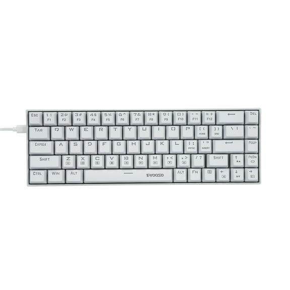 E-Yooso Z-686 RGB Backlit 68-Key Wired USB Mechanical Gaming Keyboard for Tablet, Notebook(White,Blue Switch)