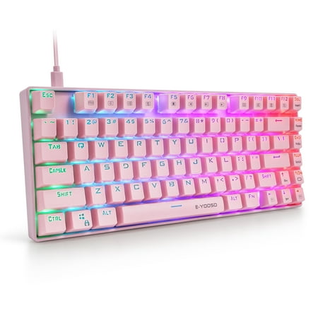 E-Yooso Z-88 RGB Mechanical Gaming Keyboard, Metal Panel, Red Switches - for PC
