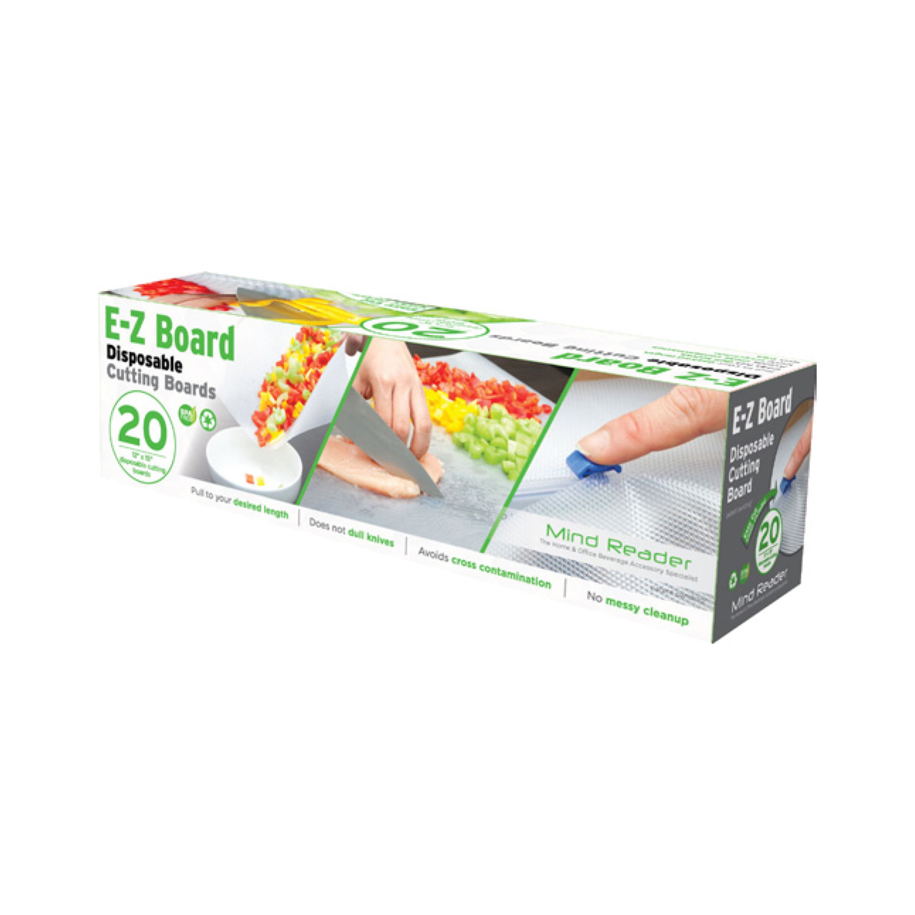 Mind Reader E-Z Board Disposable Cutting Boards, 25 Sq. ft., Clear