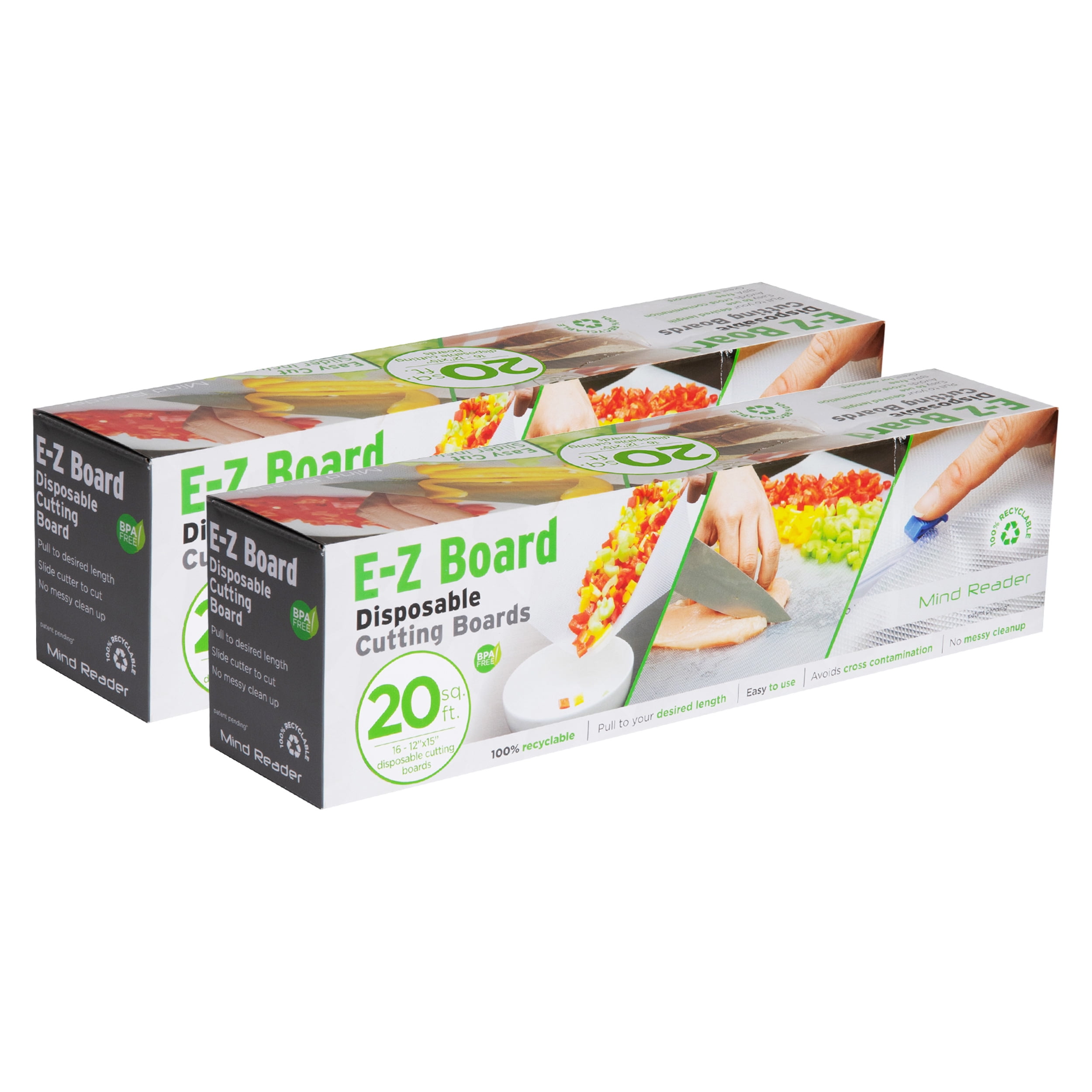 Mind Reader E-Z Board Disposable Cutting Boards, 25 Sq. ft., Clear