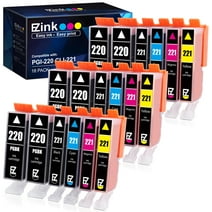 E-Z Ink PGI220 CLI22I Compatible Ink Cartridge Replacement for Canon PGI-220 CLI-22I to use with MX860 MX870 MP980 MP990 MP560 (6 Large Black, 3 Cyan, 3 Magenta, 3 Yellow, 3 Small Black) 18 Pack