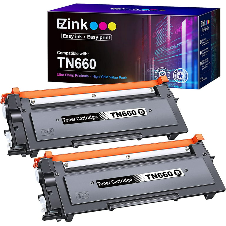 E-Z Ink TN660 TN-660 Compatible Toner Cartridge Replacement for Brother  TN660 TN630 High Yield Compatible with HL-L2300D HL-L2380DW HL-L2320D  DCP-L2540DW MFC-L2700DW MFC-L2685DW (Black, 2-Pack) 