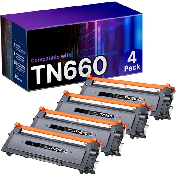 E-Z Ink TN660 Toner Cartridge Replacement Compatible with Brother TN660 TN-660 TN630 High Yield to Use for HL-L2380DW HL-L2320D HL-L2340DW DCP-L2540DW MFC-L2700DW MFC-L2720DW Printer (Black, 4 Pack)