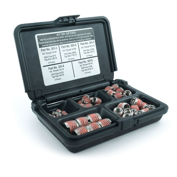 E-Z LOK Threaded Insert Assortment Kit - 303 Stainless - M6 to M12 - 653 Series