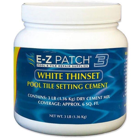 E-Z Patch 3 Thinset Pool Tile Setting Cement - White - 10lbs EZP-133