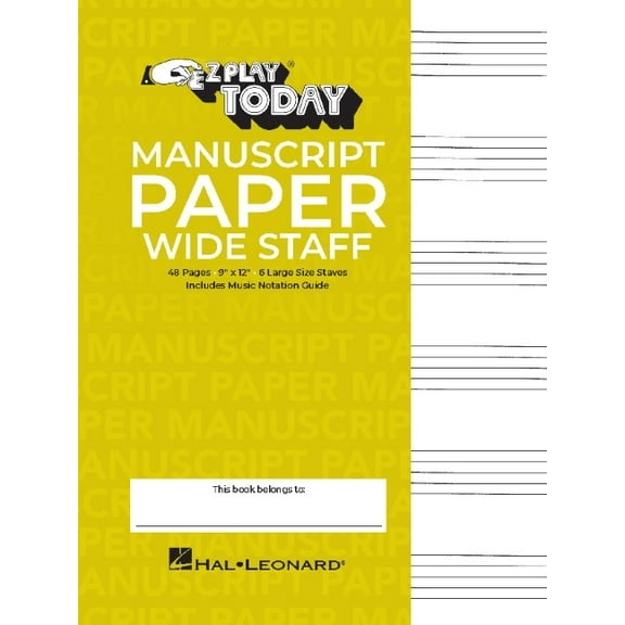 E-Z Play Today Manuscript Paper (Wide Staff) - E-Z Play Today, (Paperback)
