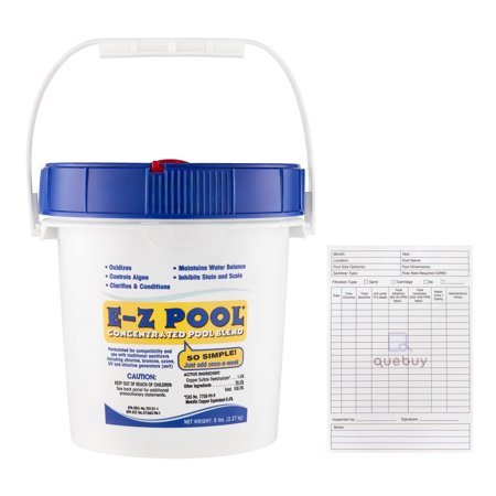 E-Z Pool 5 lbs All-in-One Pool Chemical Treatment with QueBuy Pool Maintenance Log Book