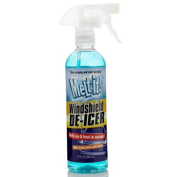 E·Z·R Melt it! Windshield De-Icer. Instantly Melts Ice & Winter Frost For Car Windshields, Windows, Mirrors, Key Locks, & Latches, Snow Melting Defrost Liquid For Car Window Cleaner, 17 Fl Oz Spray