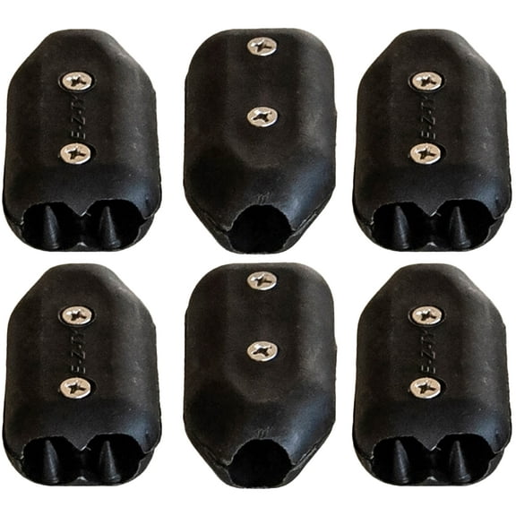 E-Z-TY 1/4 Inch Reusable Rope Clamp Black 6 Pack