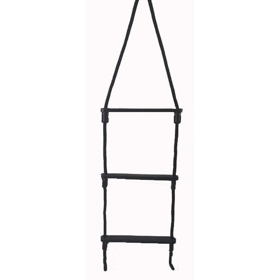 E-Z-TY 3 Step Reusable Rope Ladder Black Rope