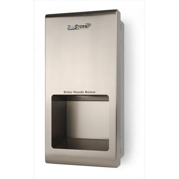 Palmer Fixture Blustorm2 Recessed High Speed 110/120 Volt Hand Dryer in Brushed Stainless