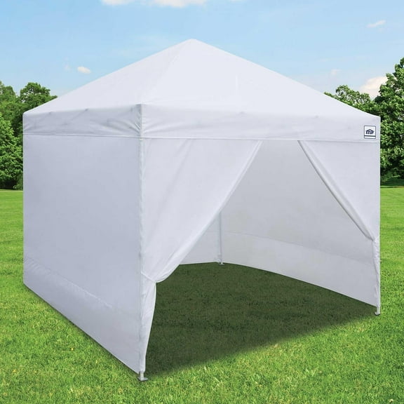 E-Z UP 10 x 10 Commercial Canopy w/ Walls & Weight Bags
