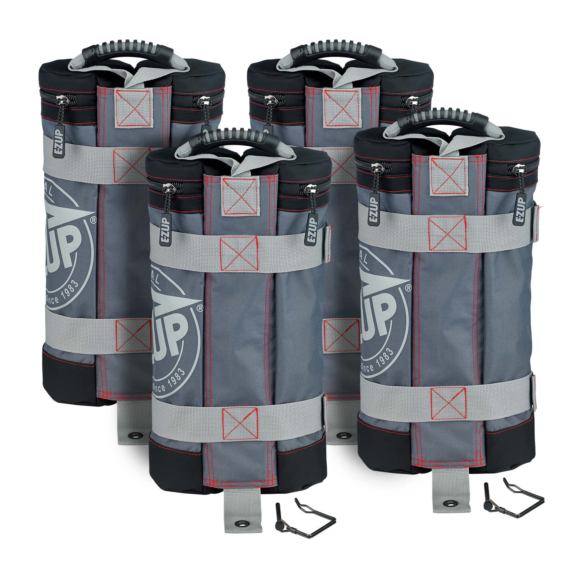 EZ UP Fillable Weight Bag Set of 4, Holds up to 25 lbs. Each, Steel Gray