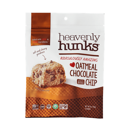 E & C's Snacks Heavenly Hunks, Gluten-Free, Vegan Baked Oatmeal Chocolate Chip Cookie, 6 oz, 6 Count