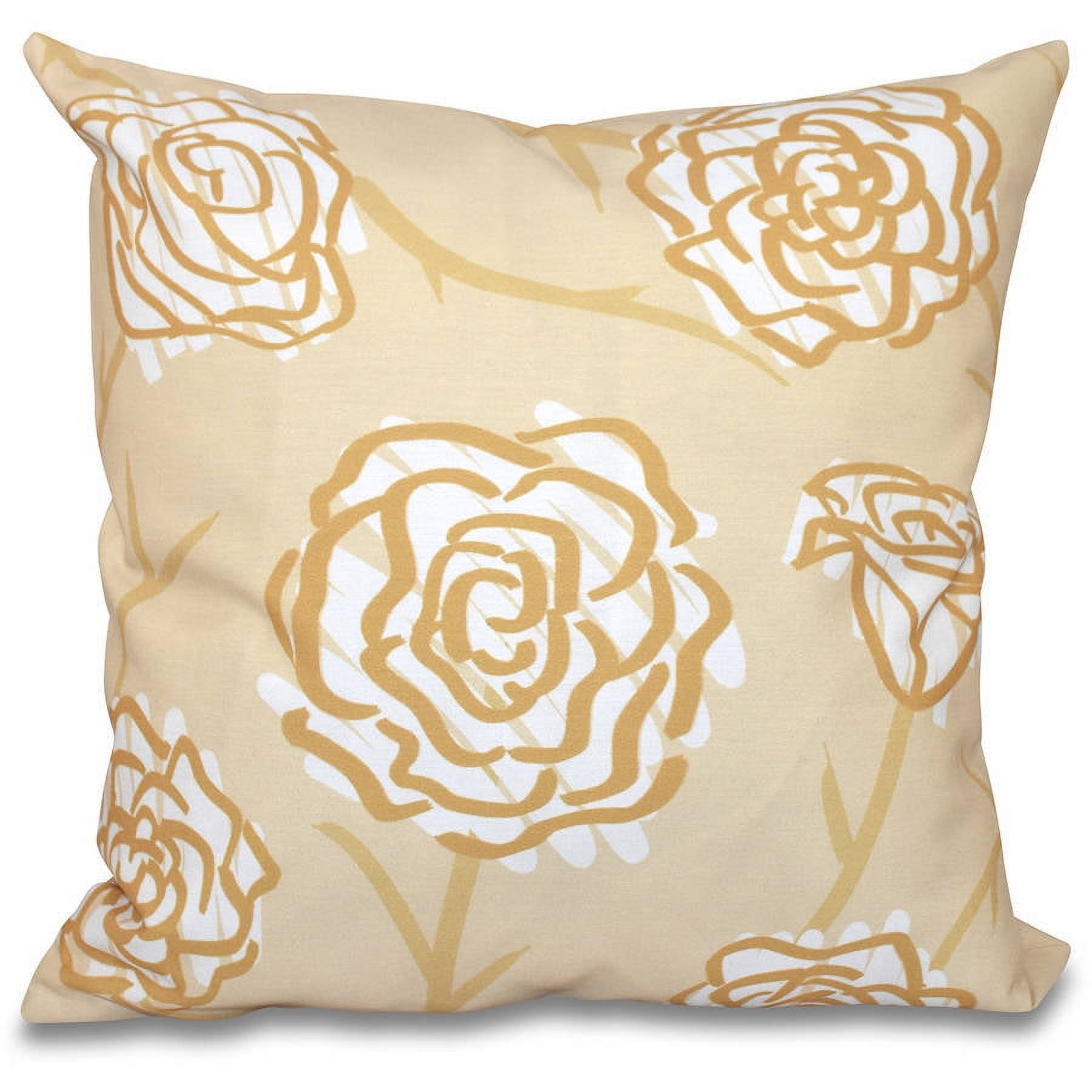 E by Design 16” x 16” Spring Floral Polyester Decorative Pillows, Weather Resistance