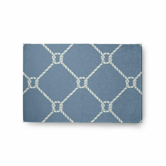 E by Design Ahoy! Nautical Indoor/Outdoor Rug - Dusty Smoke - 2 x 3 ft.