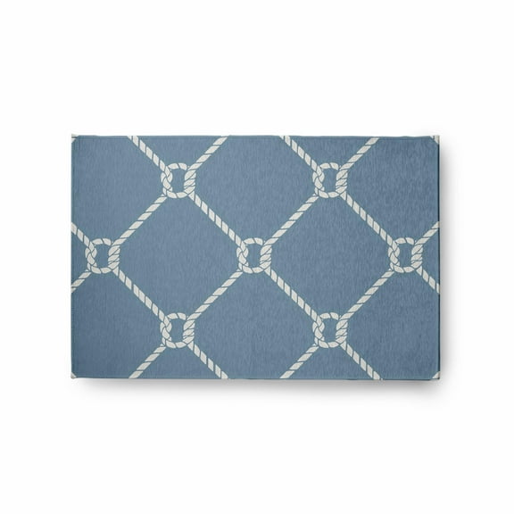 E by Design Ahoy! Nautical Indoor/Outdoor Rug - Dusty Smoke - 2 x 3 ft.