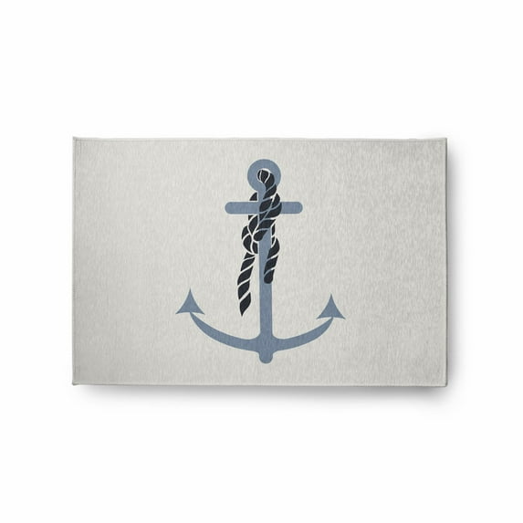 E by Design Anchor and Rope Nautical Indoor/Outdoor Rug Mauve - 2' x 3'