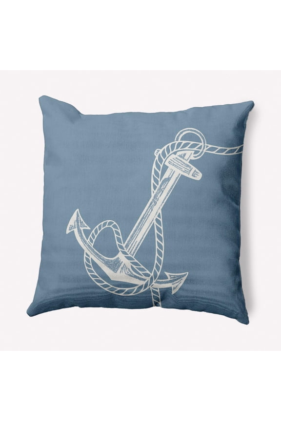 Anchored Nautical Indoor/Outdoor Throw Pillow