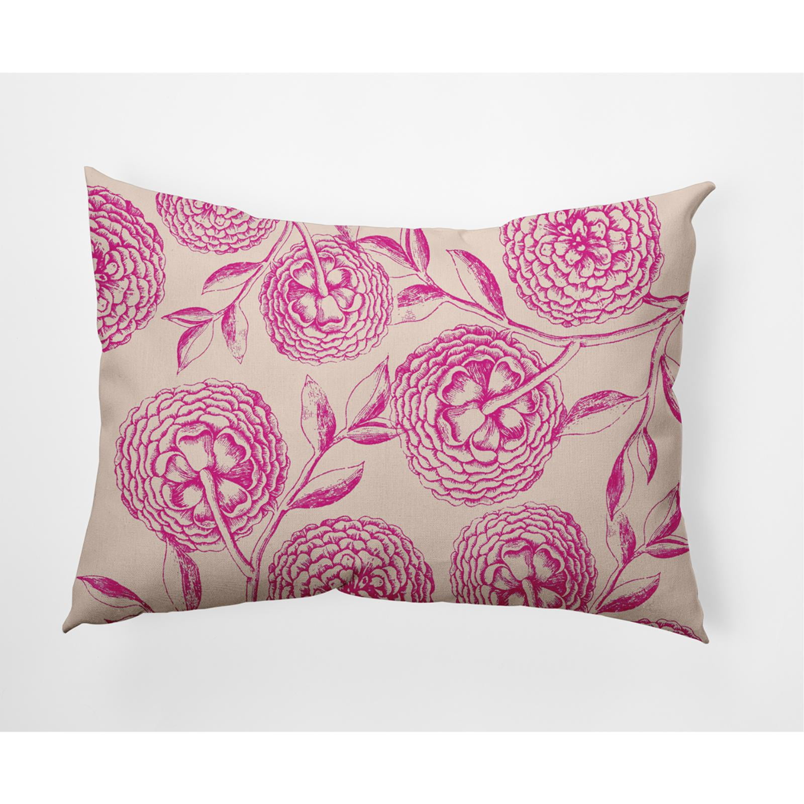 14" x 20" Simply Daisy Antique Flowers Indoor/Outdoor Lumbar Throw Pillow