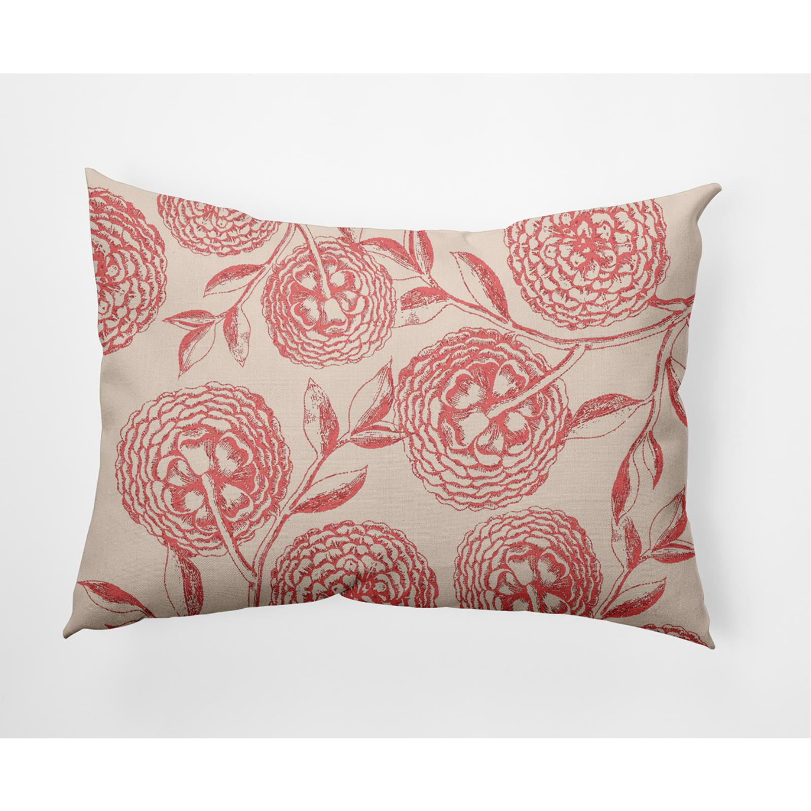 14" x 20" Simply Daisy Antique Flowers Indoor/Outdoor Lumbar Throw Pillow