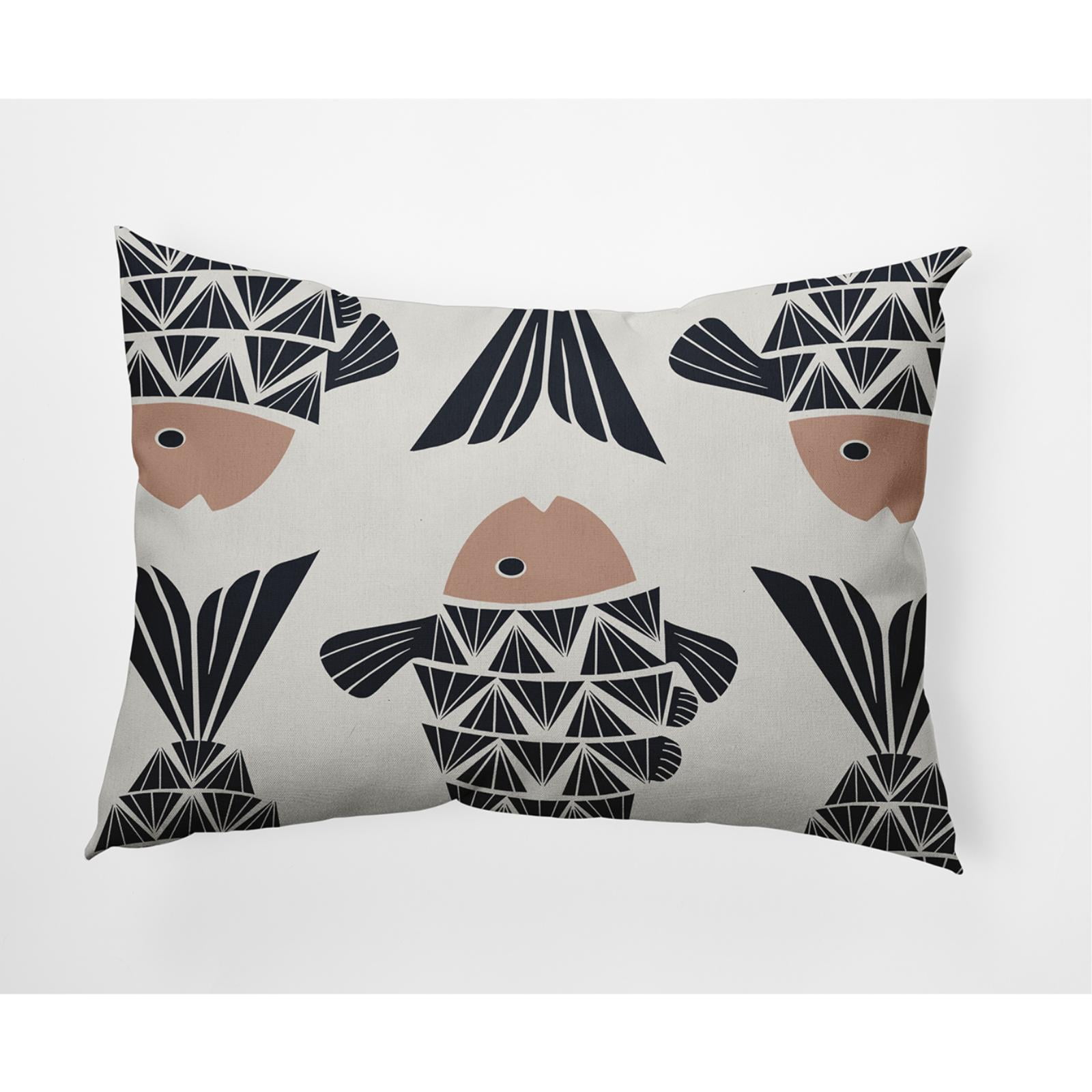 E by Design Big Fish Nautical Indoor/Outdoor Lumbar Throw Pillow