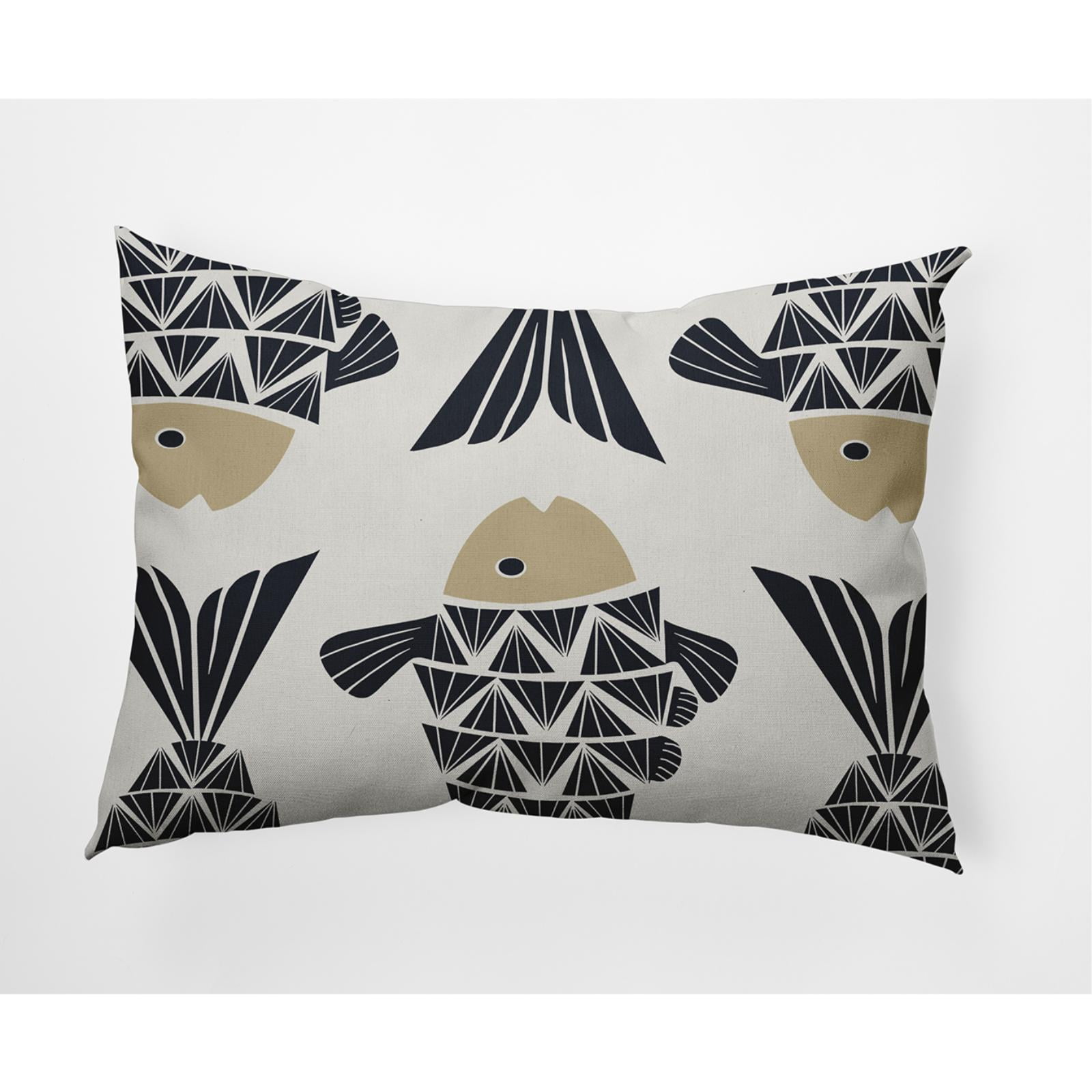 E by Design Big Fish Nautical Indoor/Outdoor Lumbar Throw Pillow
