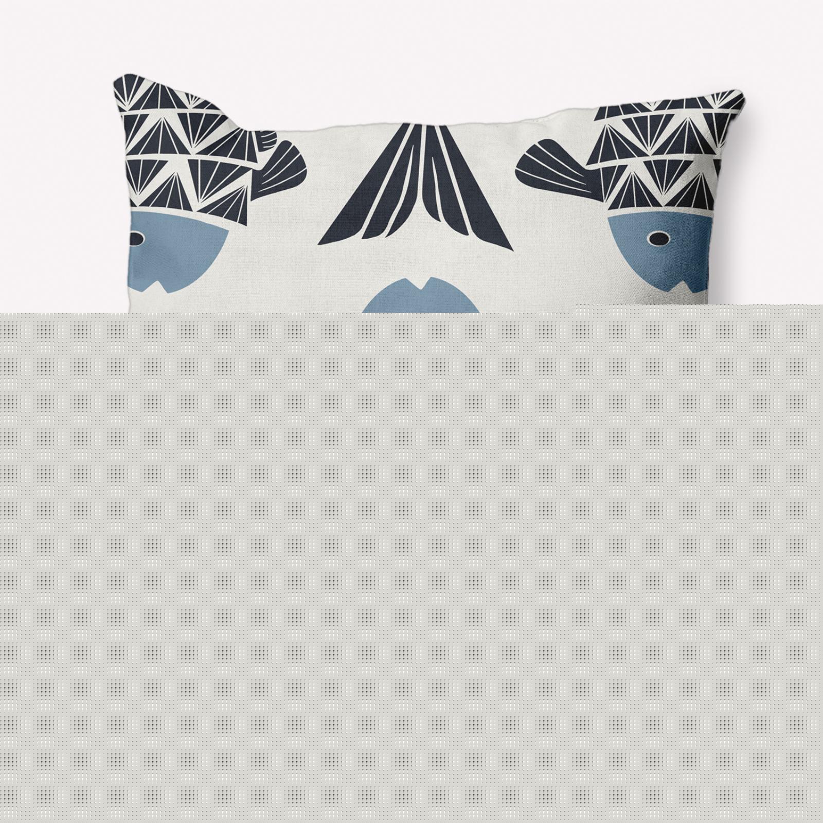 E by Design Big Fish Nautical Indoor/Outdoor Throw Pillow
