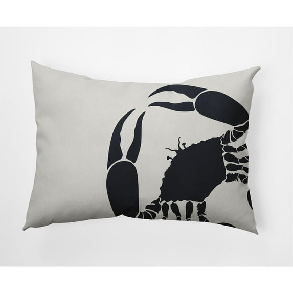 E by Design Crab Dip Nautical Indoor/Outdoor Lumbar Throw Pillow